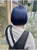 【Gift.hair&spa】ネイビーブルー×ボブ