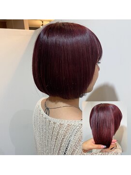 ラボ ヘアデザイン(Lab Hair Design) 艶々ボルドーカラー×顎下ボブ