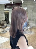 ピンクグレージュラベンダーカラーくすみカラー透明感カラー髪色