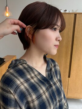 ミリ 奈良店(mm) ショート/オレンジ/顔まわり/前髪/インナーカラー/オレンジ/暖色