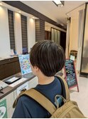 ショート白髪ぼかしハイライト