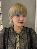 ピークアブー 銀座並木通り(PEEK-A-BOO)&nbsp;マッシュウルフ/ワイドバング/ベージュカラー/黄色／水色/黄緑