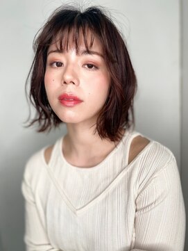 モッズヘア 越谷(mod's hair) オン眉透けバングくせ毛風くびれミディアムp1越谷20代30代40代