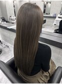レイヤーカット顔まわりストレートロングレイヤー