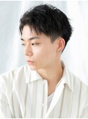 20代30代アップバングアッシュブラックフェードスタイルd与野