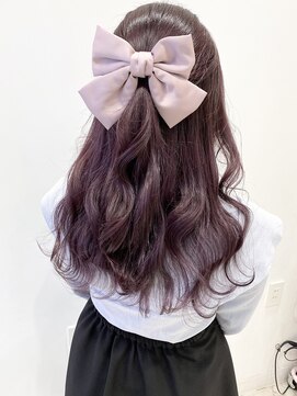 ランテルディ 渋谷(LANTERDIT) 【LANTERDIT】ダークパープルピンク/リボン/ハーフアップ/Risa