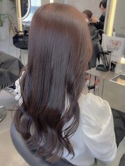 【白玉カラー】韓国ミディアムヘア、ふんわりカール