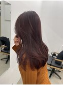 ブリーチなしボルドーカラー