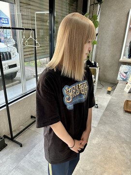 ムード カナザワ(mood kanazawa) ボブ×ホワイトベージュ