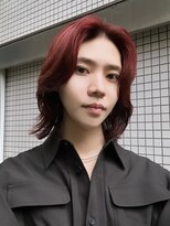 ブリーチなし　暖色　メンズ　ボブ
