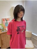20代30代ミディアムショートツヤ感ボブウルフレイヤーカット
