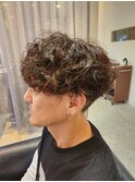 神戸メンズ ツイスパ 波巻き プードルパーマ カット