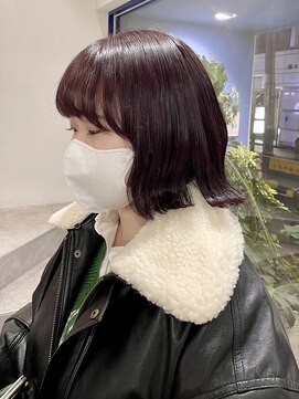 ウクラ バイ レシッド 池袋(uchla by rcid) 艶髪☆チェリーレッドカラー☆外ハネボブ