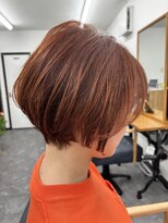 アンドヘアサロン(AND hair salon)&nbsp;ぺたんこにならないくびれショート/アプリコットオレンジ＠