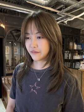 ノラ ヘアーサロン(NORA HAIR SALON) グレージュカラーベージュカラーハッシュカット顔まわりレイヤー