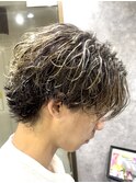 江戸川区サーフカール/メンズパーマ/金メッシュ