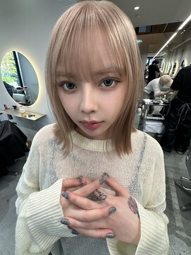 ソル ジングウマエ(SOL JINGUMAE) 切りっぱなしボブ/ミルクティーベージュ/1ブリーチ