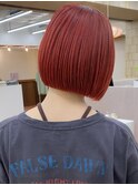 ブリーチダブルカラーショートボブ縮毛矯正前髪ストレートパーマ