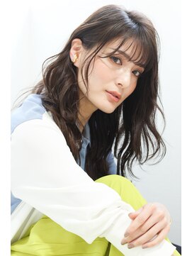 クラン 六甲道(Chlan) ゆるゆる波巻きシースルーバング×ココアブラウン