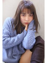 ブラン 栄(Blanc)&nbsp;【Blanc/栄】ミストバング＿ウルフボブ＿シアーグレージュ