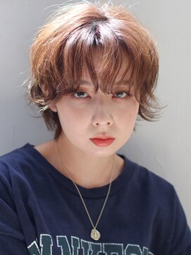 テラスコード(TERRACE CODE) ウェーブショート×キャラメルベージュ くせ風カール