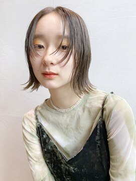 アルバム 銀座(ALBUM GINZA) 外ハネボブ_ミニウルフテラコッタくすみブルー_8858