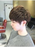 ビフォーアフターナチュラルツーブロックベージュカラー