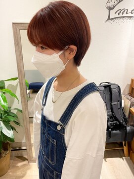 メルト 吉祥寺(melt) 大人小顔丸みショート耳かけオレンジベージュ20代30代