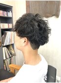 メンズパーマ　束感　ツーブロック