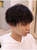 メンズ王道刈り上げマッシュツイストスパイラルパーマ