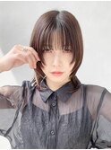 ミディアムウルフスタイル_マチルダボブピンクベージュ_9318
