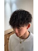 ツイストスパイラルパーママッシュツーブロックメンズパーマ