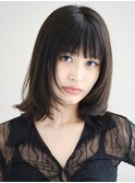 切りっぱなしボブ エアリーロング 美髪 ピンクブラウン