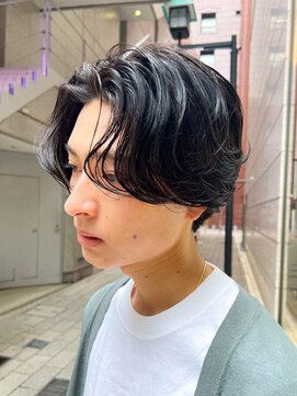 ガーデン 銀座(GARDEN) 艶センターパートニュアンスパーマダークアッシュ韓国マッシュ