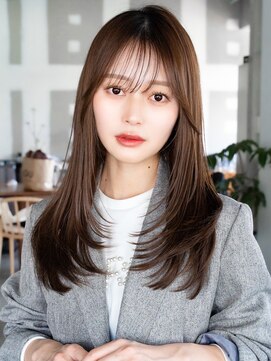 エインアンリー 明治神宮前(AIN.ANLY.) ☆ホワイトグレージュミニウルフデジタルパーマチェリーブラウン