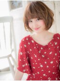 mod's天神/アプリコットオレンジ細めハイライトＡラインボブa
