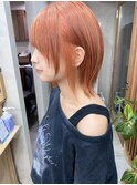 【トレンド】アプリコットオレンジカラー くびれヘア
