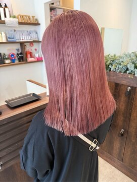 オーバルヘアー(OVAL hair) 透明感/ブリーチカラー/ピンクグレージュ