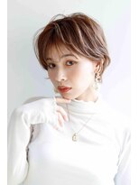 ムウ 難波(MOU)&nbsp;ショート暗めカラーグランマッシュデザインカラー20代30代40代