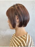 調布白髪染めレイヤーボブショートヘアッシュグレージュカラー