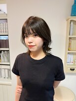 エミュ 中央駅店(eMu) オリーブグレージュ×くびれボブ