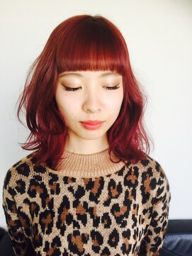 アヴァンティ ヘアーアンドスパ(avanti hair&spa) ☆バーガンデイーカラーのボヘミアンミディ☆