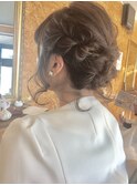 三つ編みとロープ編みのウェディングアレンジ☆駒場聡