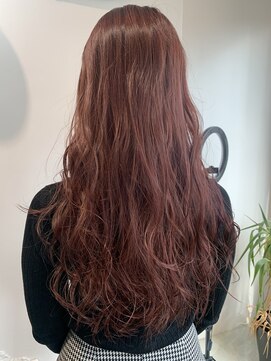 リアン(Lien) Lien☆ハイライトカラー×コーラルピンク×セミウェットウェーブ