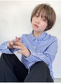 モテショートマッシュシアーベージュミルクティーブラウン（徳竹