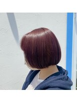 ジュエ ヘアー デザイン(Jue hair design)&nbsp;パツっとボブ×ピンクベージュ
