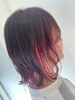 ヘアーデザイン ラクーナ(hair design La cuna) インナーカラー×ビビットピンク/レイヤーカット/夏ヘア/ボブ