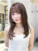 フェイスレイヤー_グレーベージュレイヤーロング前髪パーマ_9647