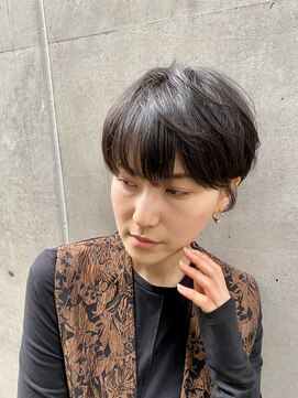 ハルキ ミナト ジャパン オオサカ(HARUKI MINATO japan OSAKA) 大人可愛いダブルカラーパープルブラックミニウルフ丸みショート