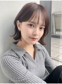 20代30代大人可愛いエアリーボブラベンダーベージュ透明感